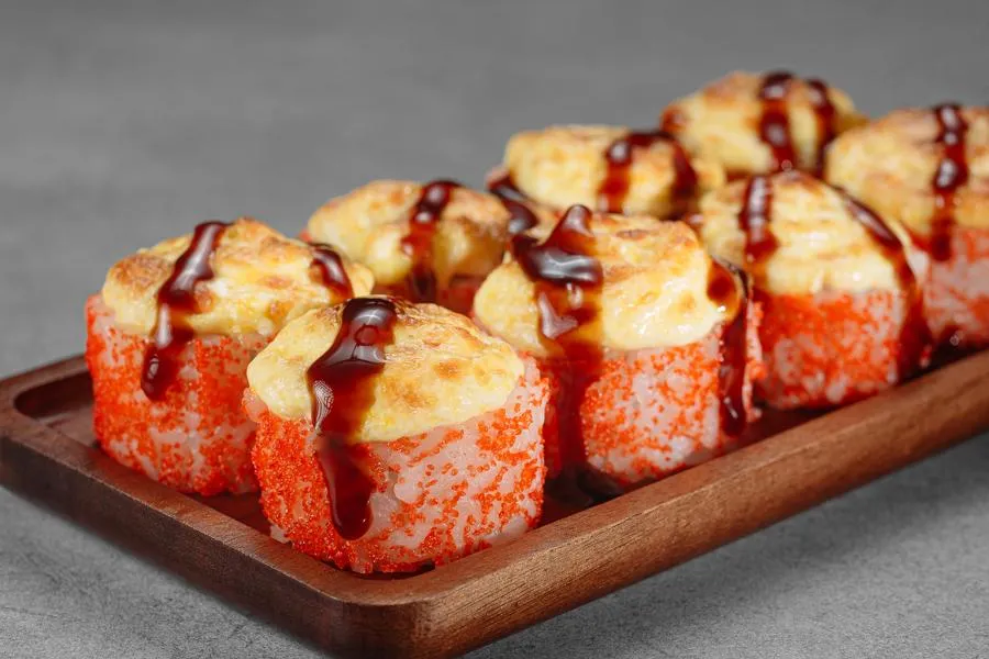 Запечённый с креветкой